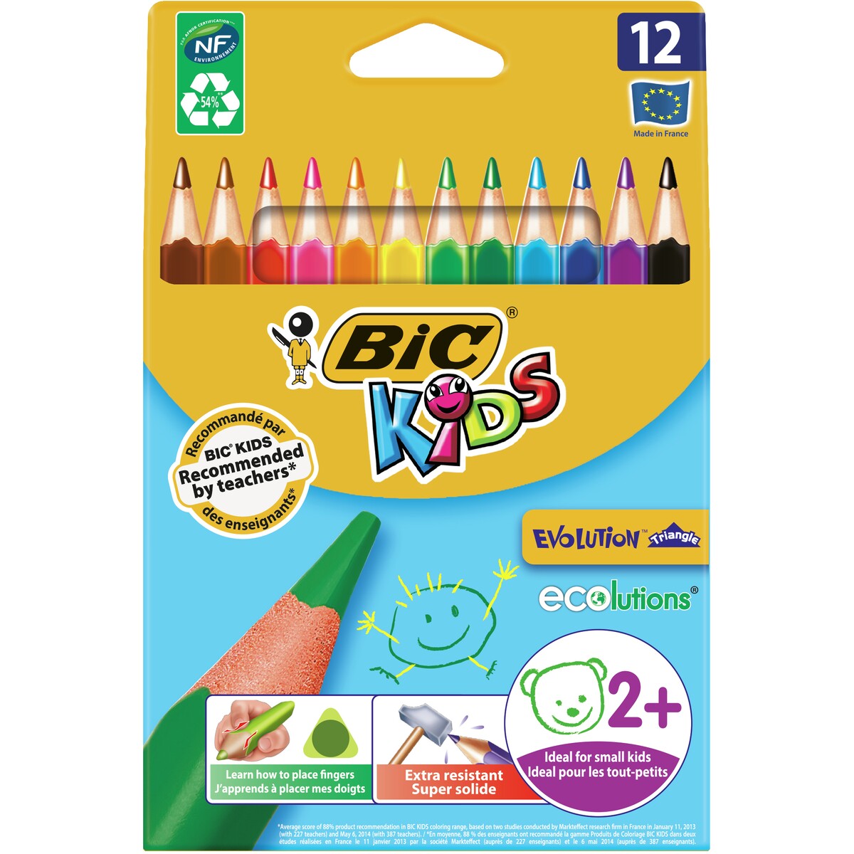 Jumbo Colour Pencils Triangular Pk12 BIC